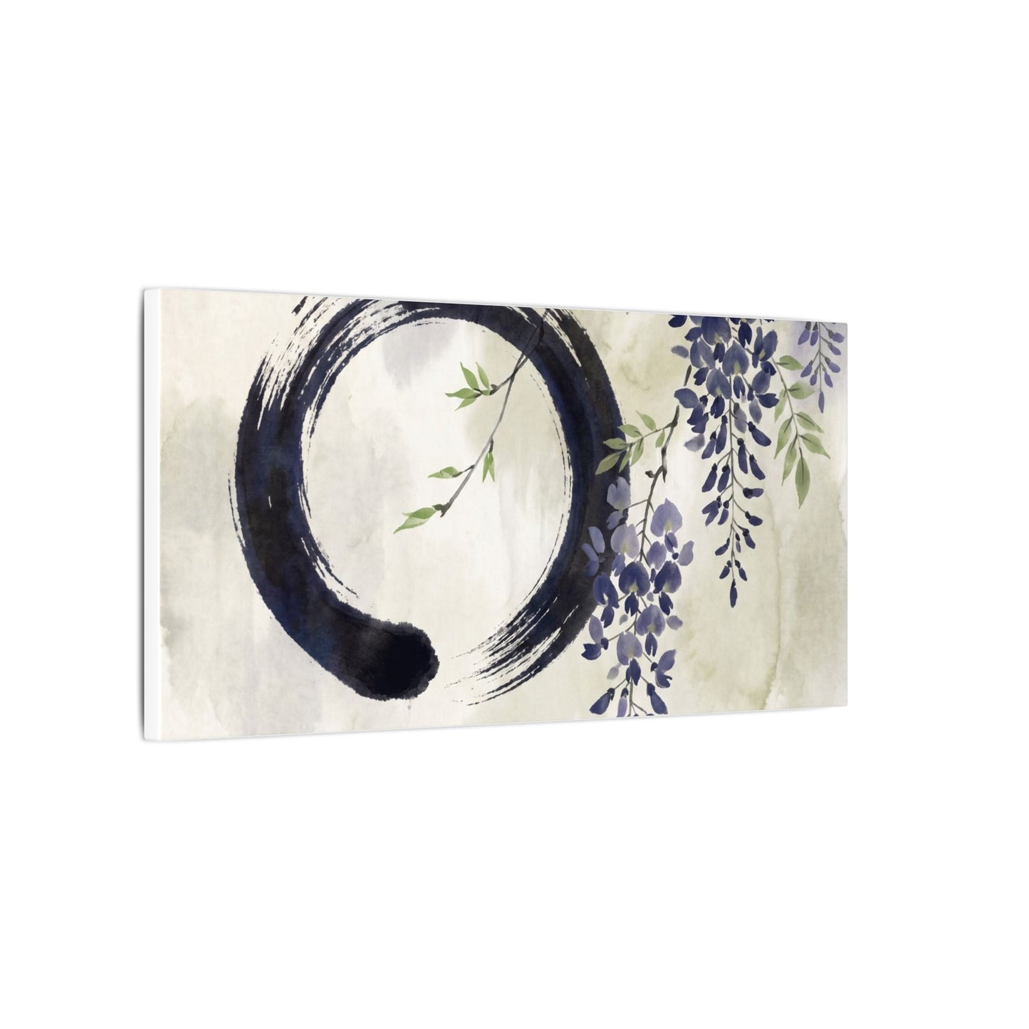 Wisteria Enso Canvas Art | Serene Zen Art