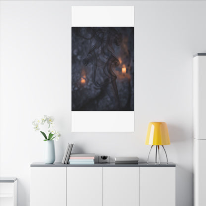 Incense Smoke Winter Canvas Art | Dark Japandi Sophisticated Design