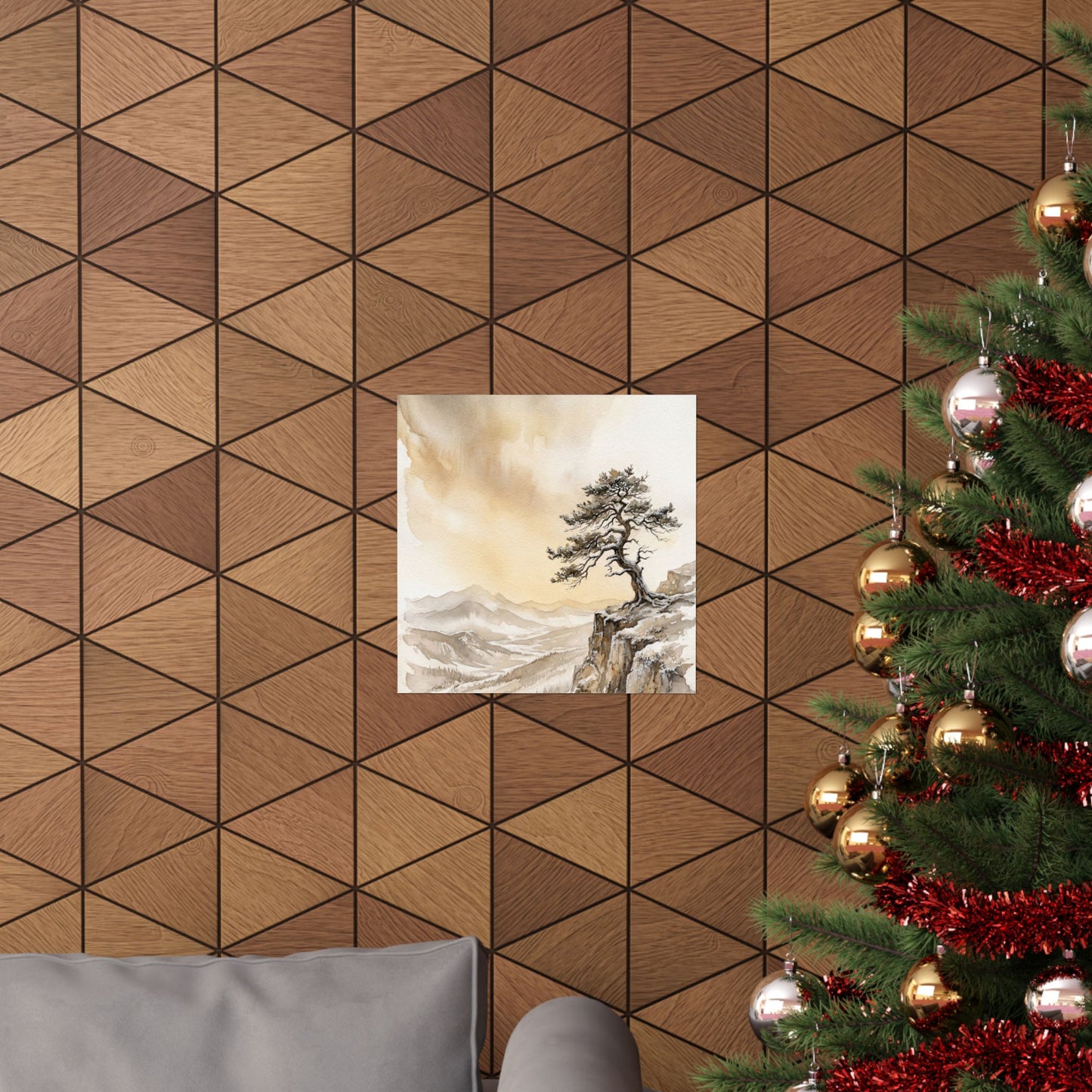 Ma Pine Tree Wall Art Print - Japandi Watercolor