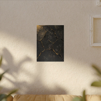 Cracked Earth Canvas Art | Winter Dark Japandi Shadow Zen Art