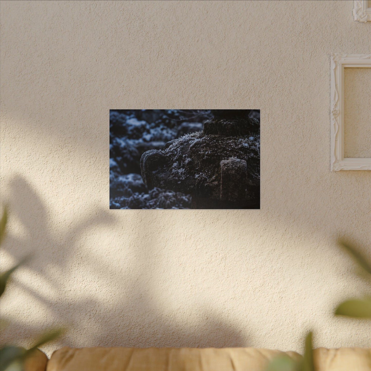 Moody Stone Lantern Canvas Art - Shadow Zen Dark Japandi