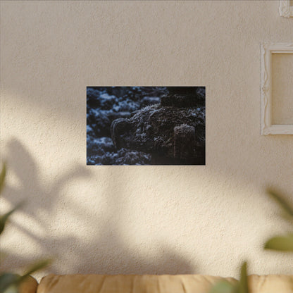 Moody Stone Lantern Canvas Art - Shadow Zen Dark Japandi