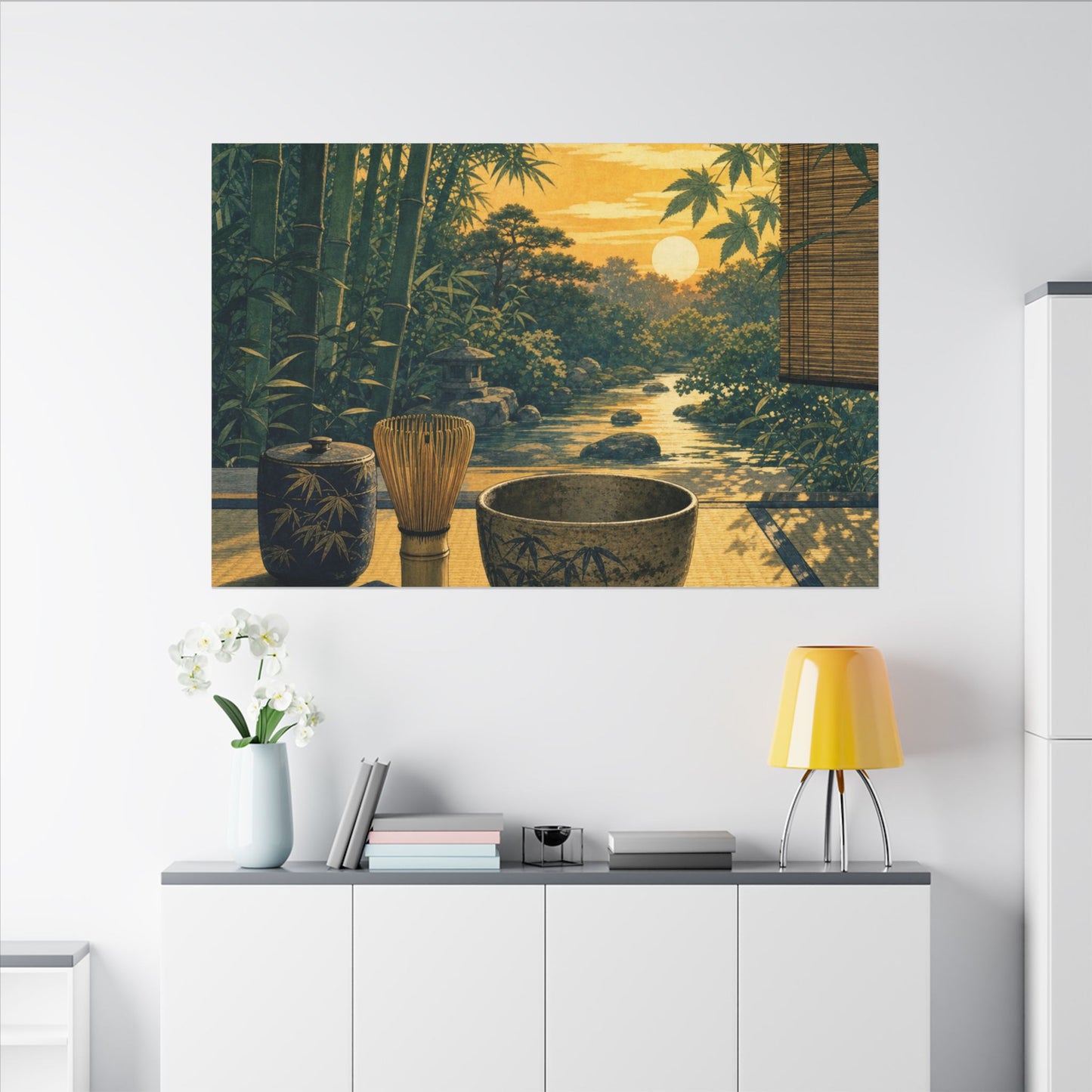 Ma Tea Ceremony Canvas Art - Zen Ukiyo E Inspired