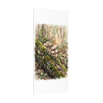 Wild Mushrooms Canvas Art | Spring Japandi Watercolor Art
