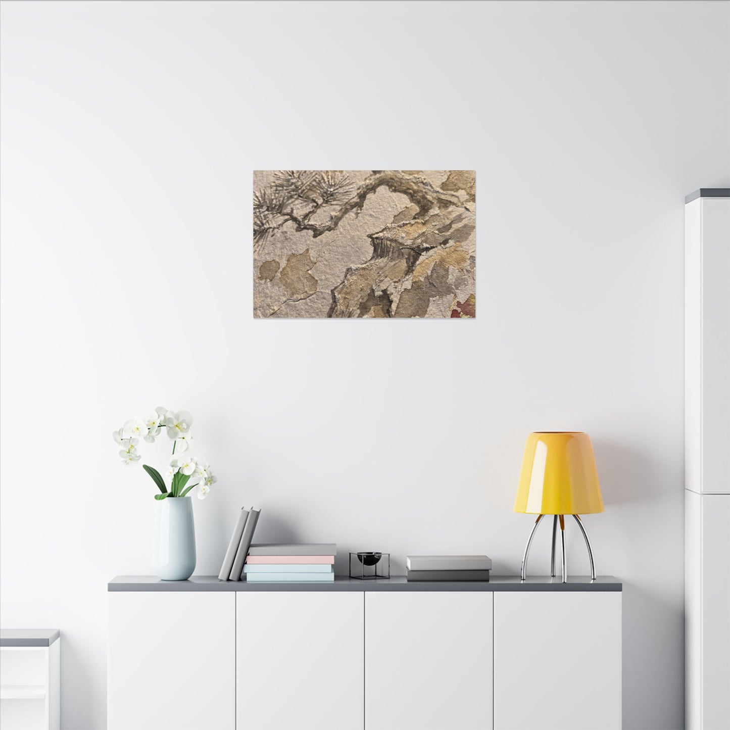 Pine Tree Canvas Art | Winter Japandi Japanese Pattern Art