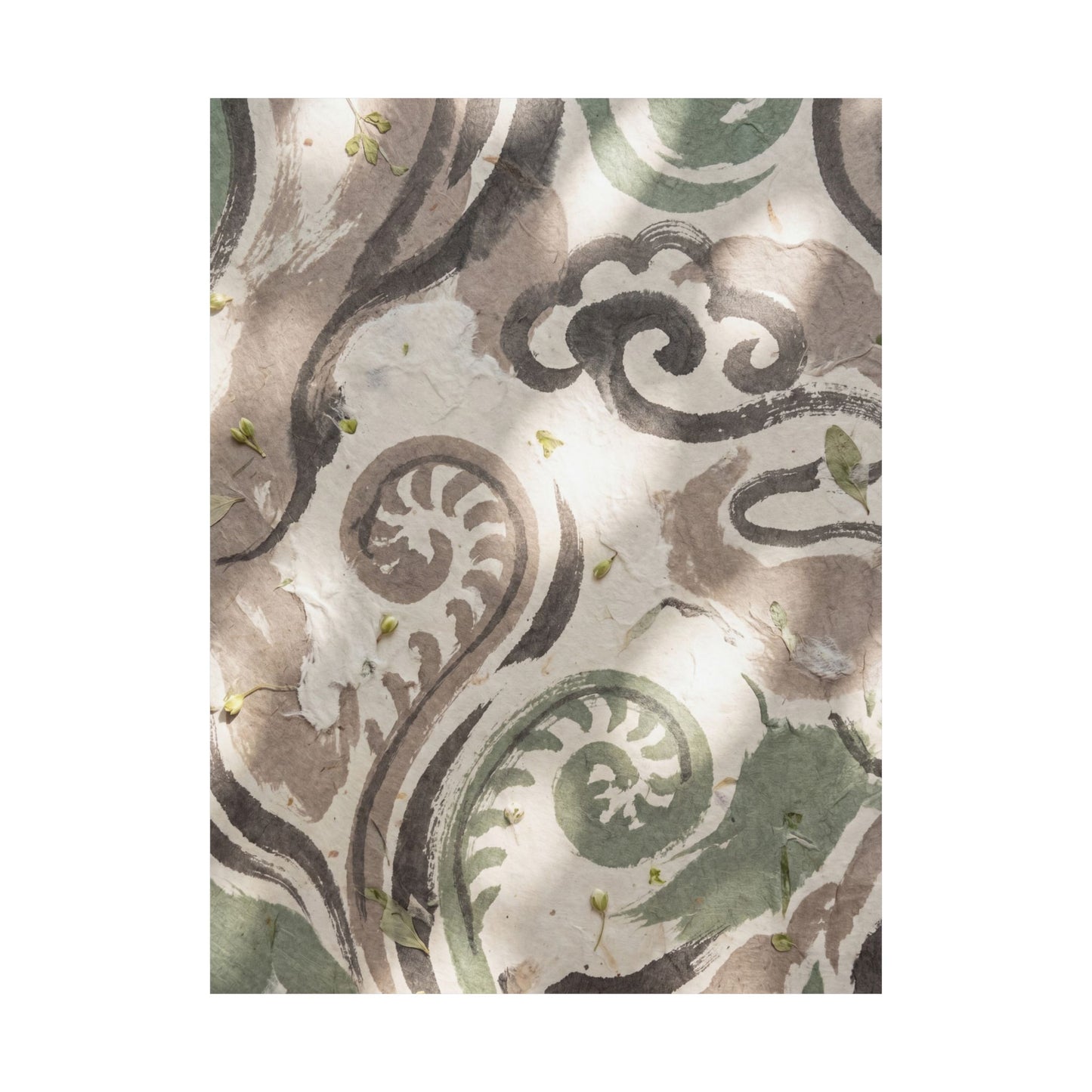 Ink Brushstroke Spring Wall Art Print | Japandi Earthy Design