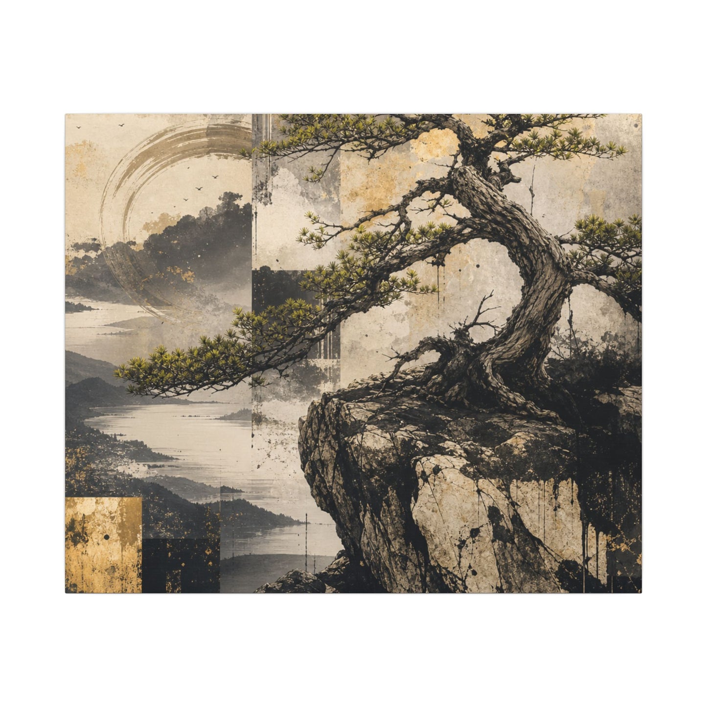Golden Hour Pine Tree Canvas Art - Japandi Datsuzoku