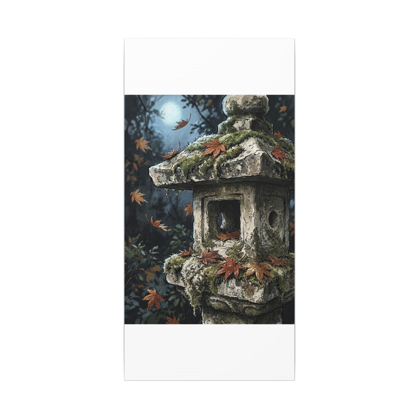 Shibui Stone Lantern Canvas Art - Japandi Minimal Line