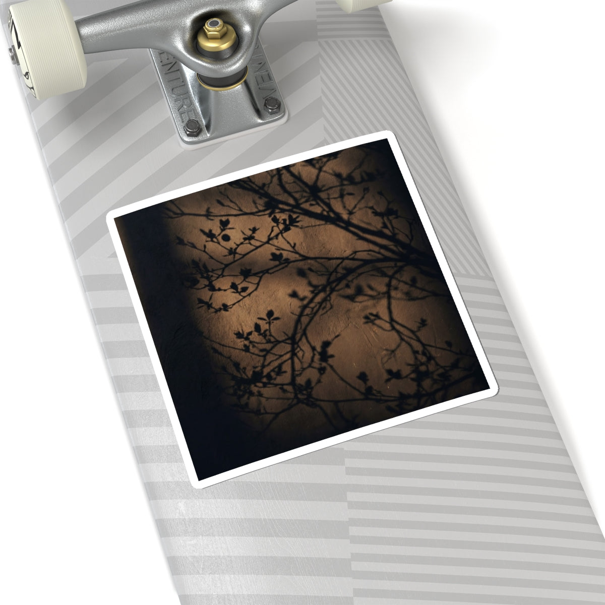 Dark Japandi Shadow Play in Golden Hour | Shadow Zen Sticker Art Print