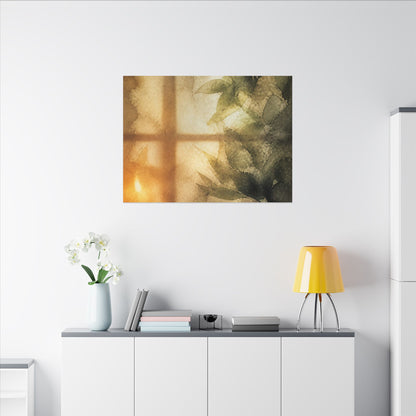 Cozy Shoji Screen Canvas Art - Watercolor Japandi