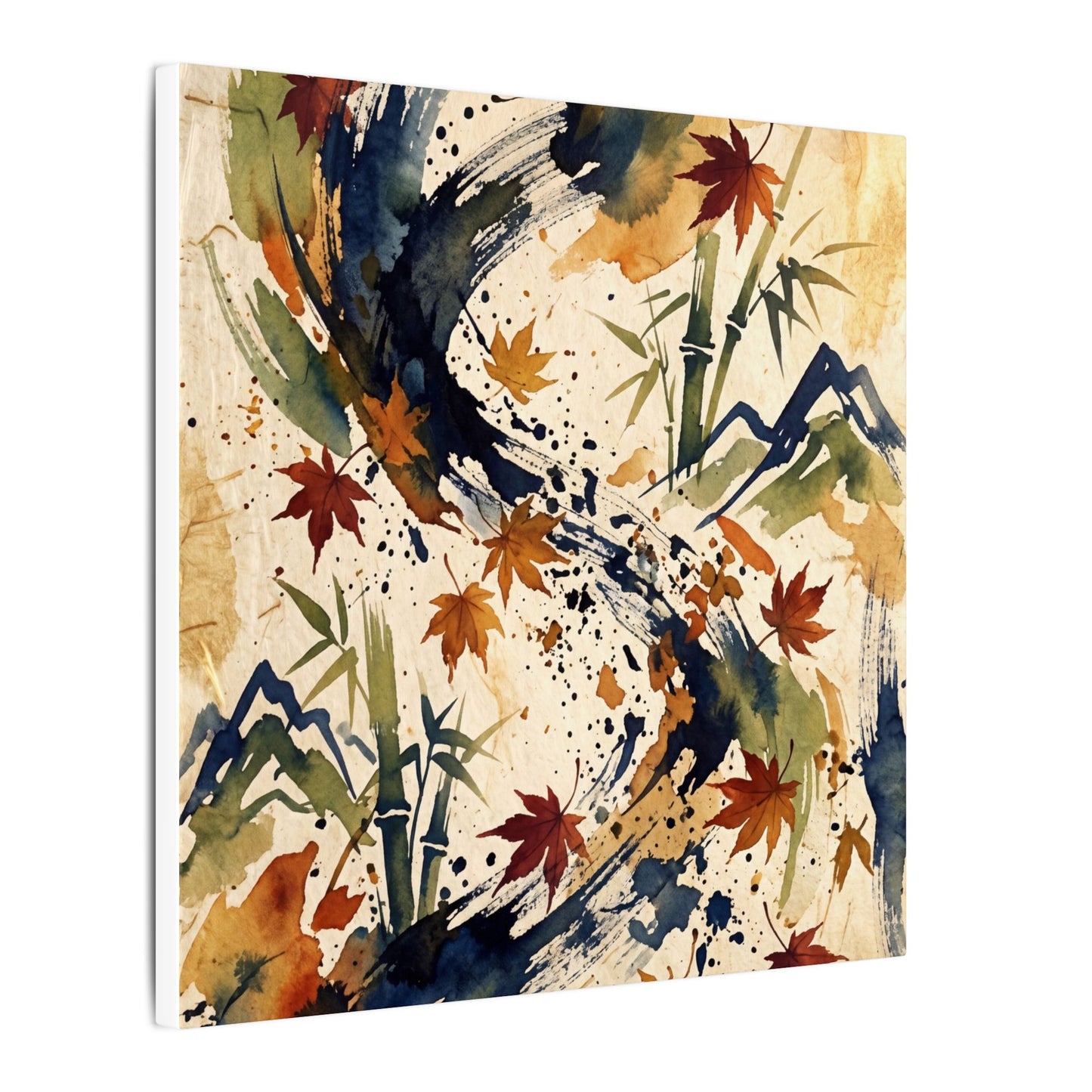 Golden Hour Ink Brushstroke Canvas Art - Zen Shibui