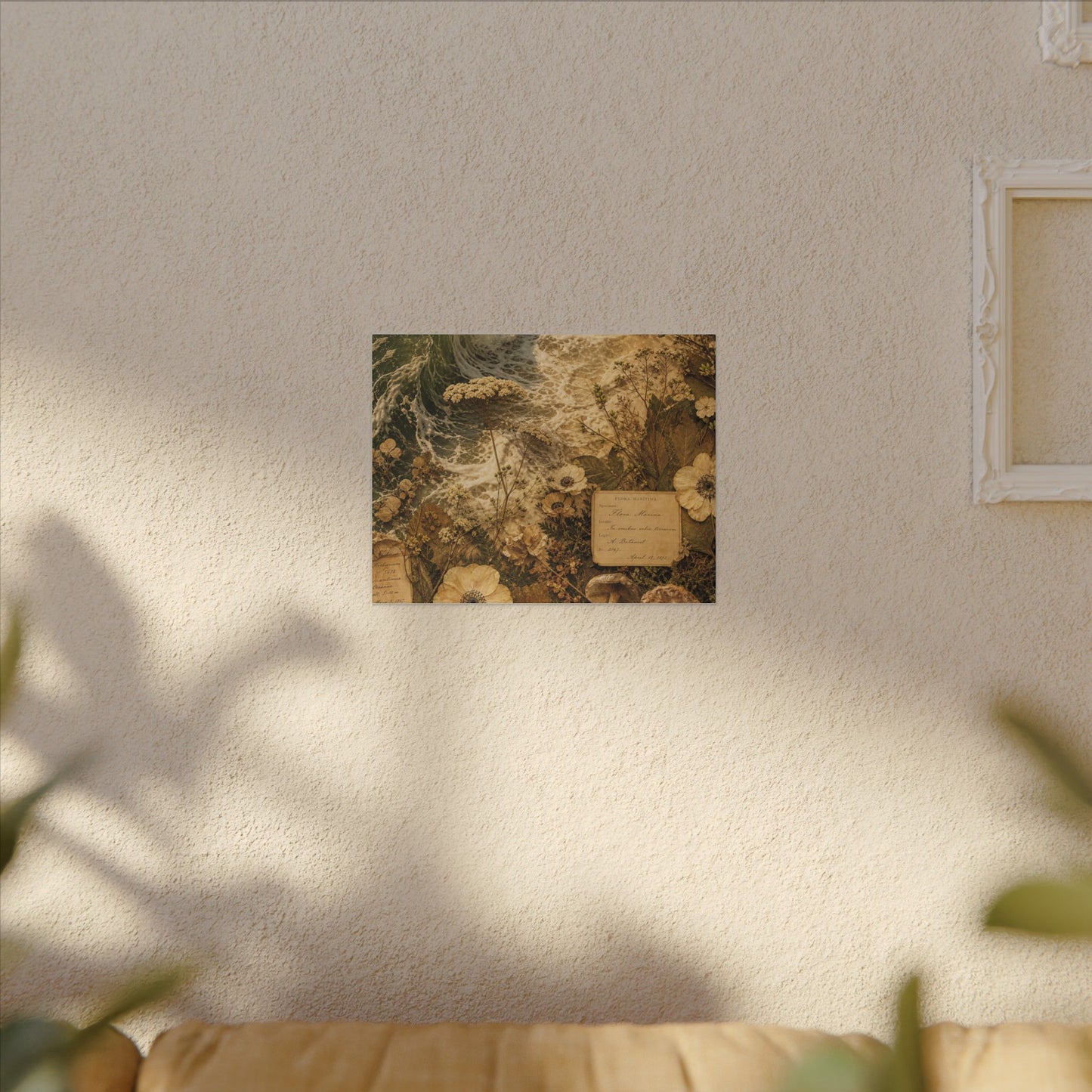 Spring Ocean Wave Herbarium Canvas Art | Nostalgic Decor