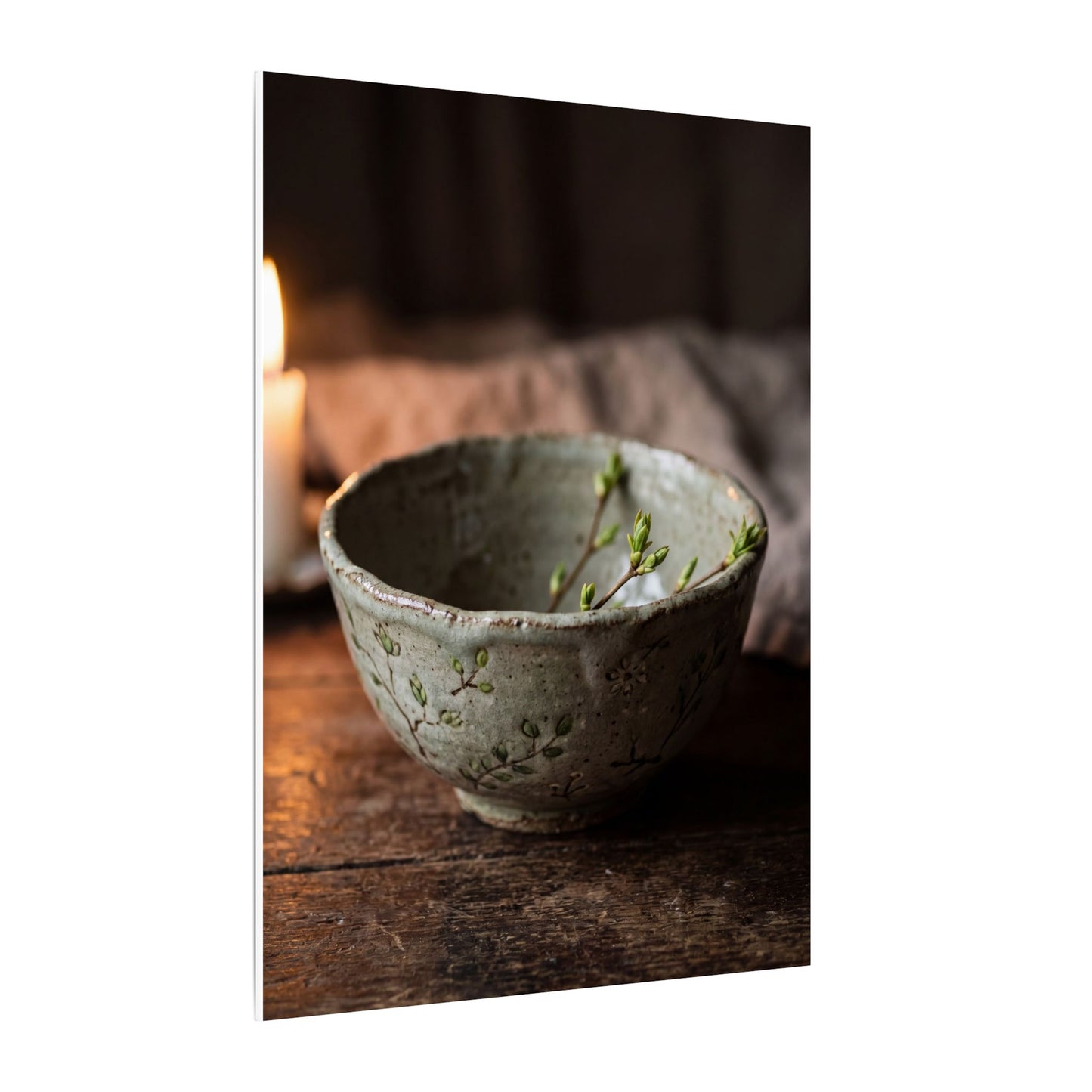 Ceramic Bowl Spring Canvas Art | Japandi Neutral Design