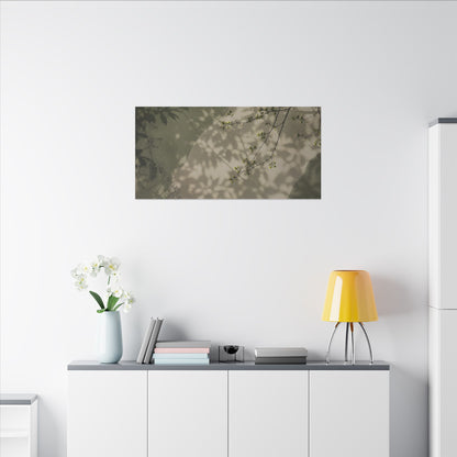 Neutral Shadow Play Canvas Art - Japanese Pattern Japandi