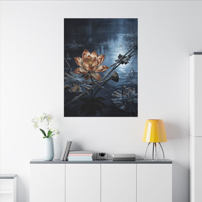 Winter Lotus Flower Broken Beauty Canvas Art | Healing Decor