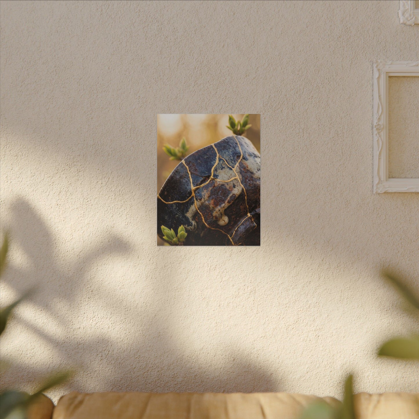 Fukinsei Rust Patina Canvas Art - Kintsugi Gold Repair