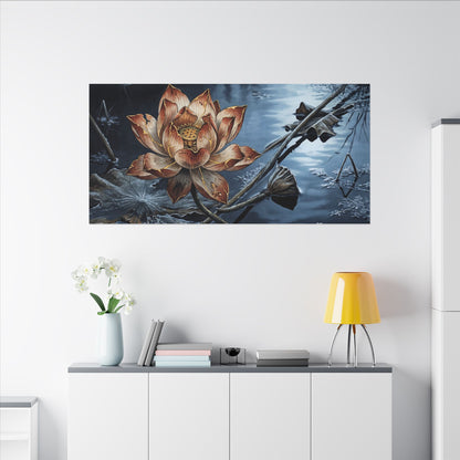 Winter Lotus Flower Broken Beauty Canvas Art | Healing Decor