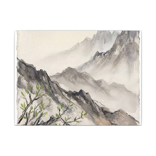 Spring Mountain Mist Texture Canvas Art | Warm Decor