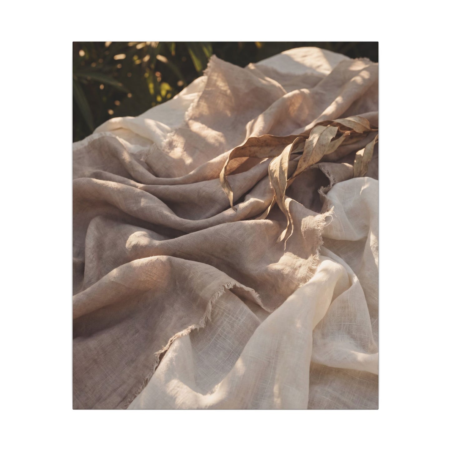 Silk Drape Summer Canvas Art | Japandi Neutral Design