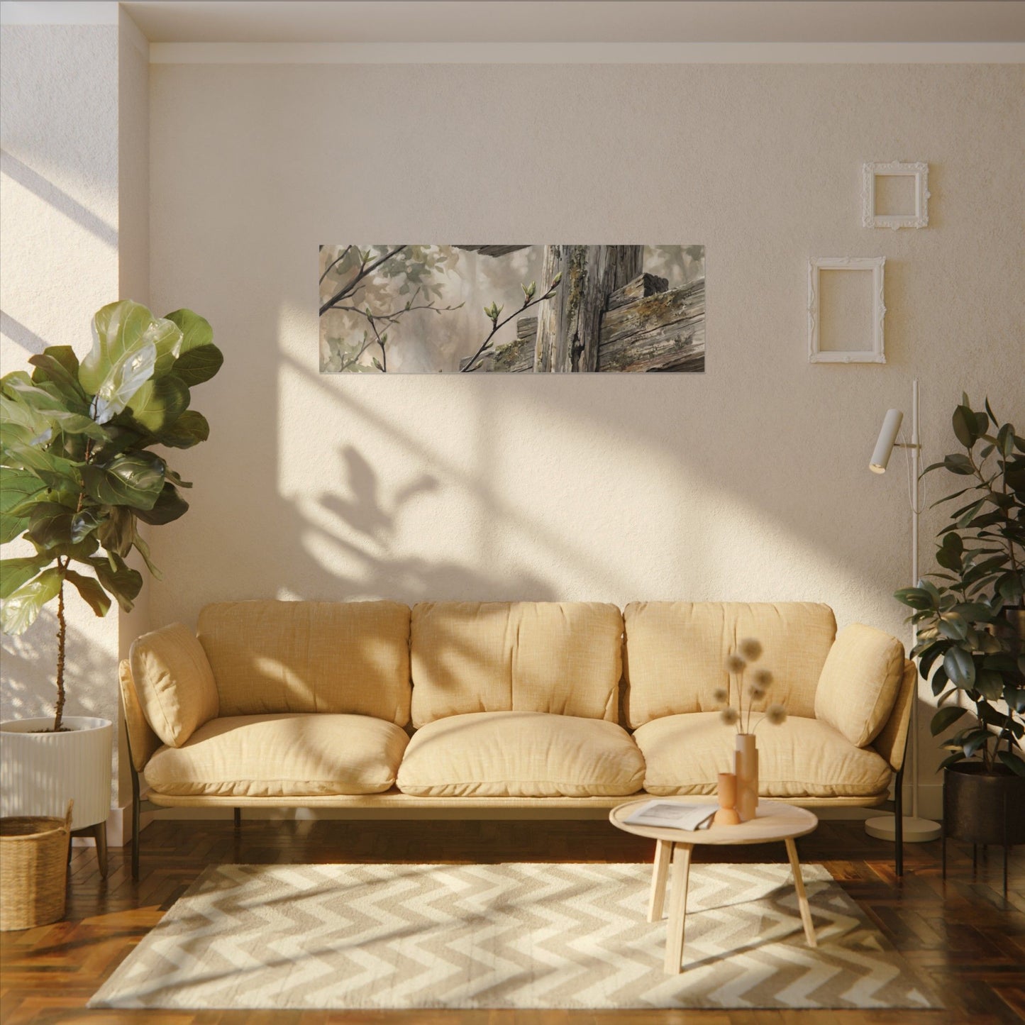 Torii Gate Spring Canvas Art | Japandi Neutral Design