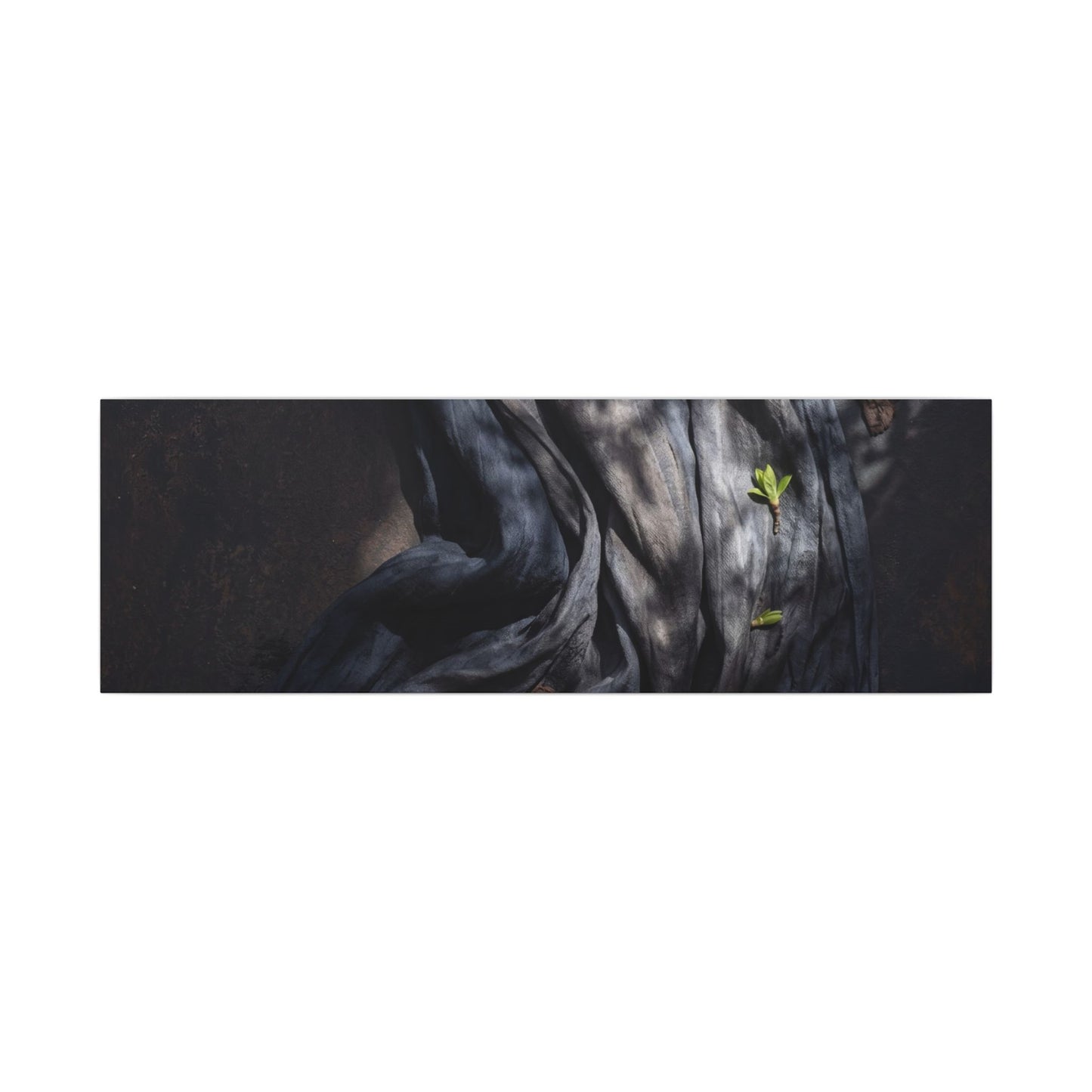 Seijaku Silk Drape Canvas Art - Dark Japandi Dark Texture