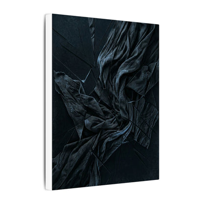 Dark Japandi Silk Drape in Moonlight | Moody Minimal Canvas Art