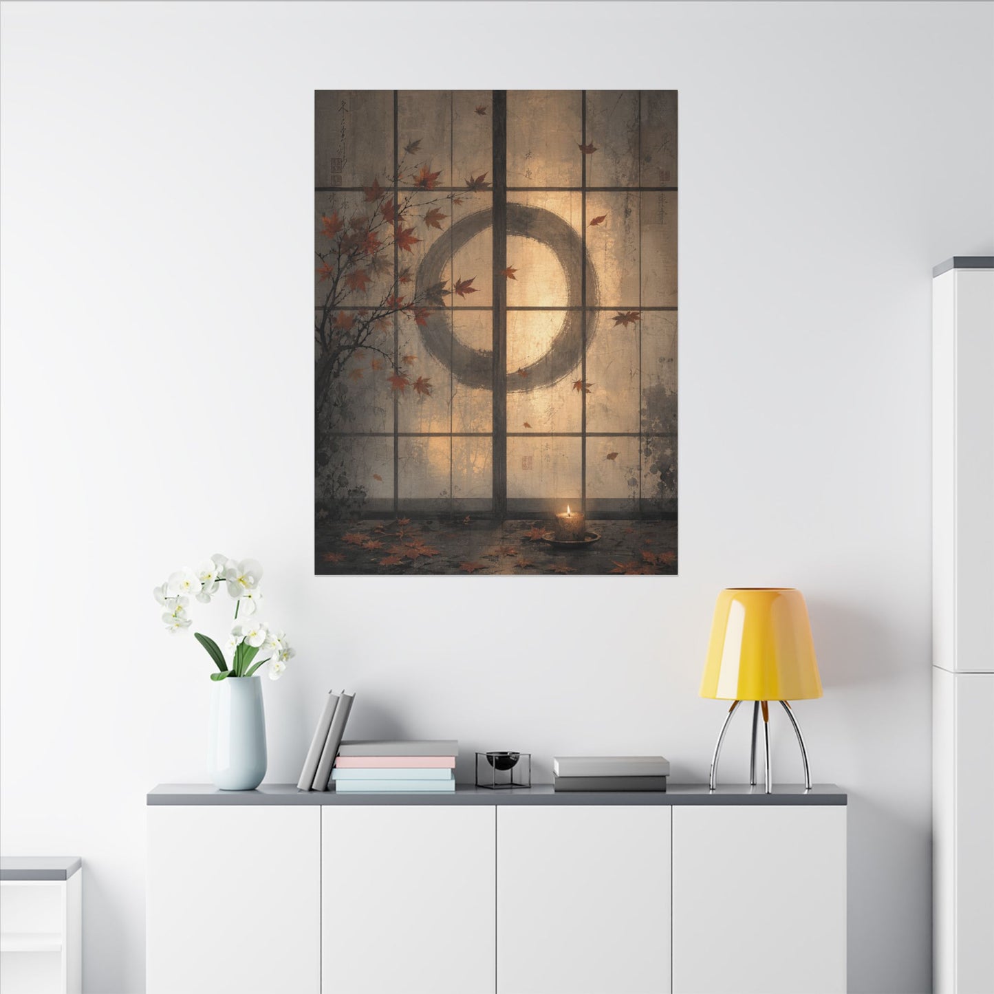 Shoji Screen Texture Canvas Art | Earthy Japandi Art