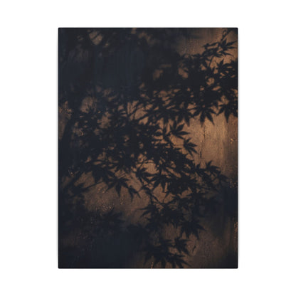 Shadow Play Autumn Canvas Art | Dark Japandi Atmospheric Design