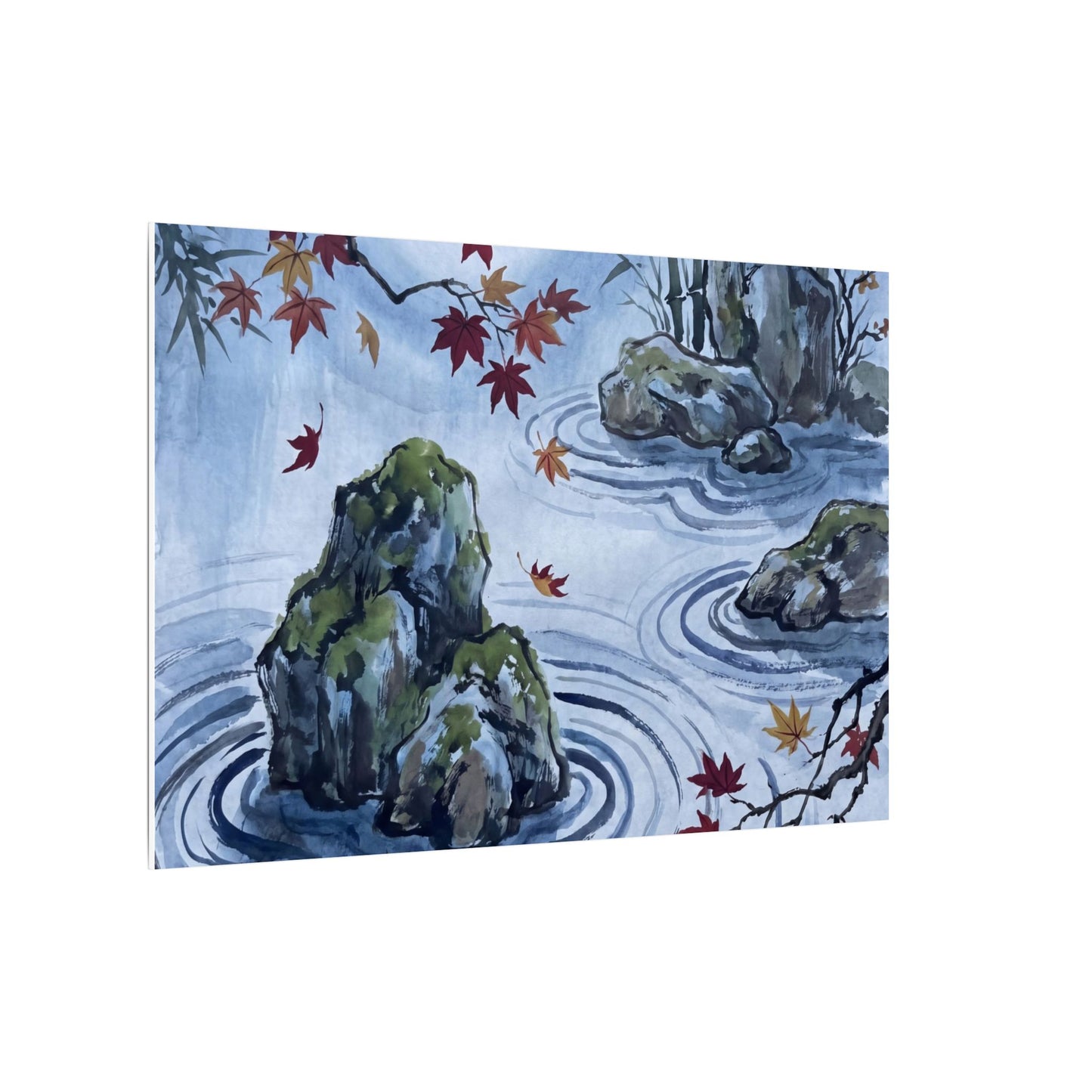 Rock Garden Autumn Canvas Art | Zen Tranquil Design
