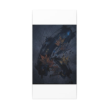 Sophisticated Ink Brushstroke Canvas Art - Dark Texture Dark Japandi