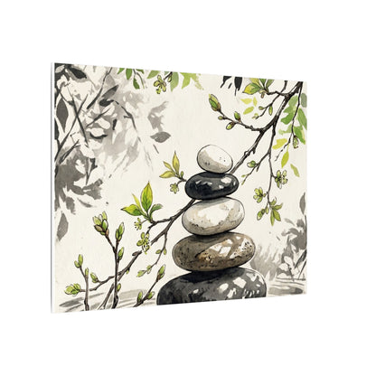 Spring River Stones Japanese Pattern Canvas Art | Elegant Decor