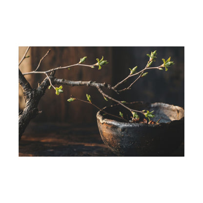 Spring Ceramic Bowl Moody Minimal Canvas Art | Sophisticated Decor Art Print
