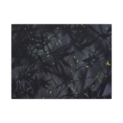 Shadow Play Spring Canvas Art | Dark Japandi Atmospheric Design