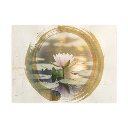 Peaceful Lotus Flower Canvas Art - Enso Zen