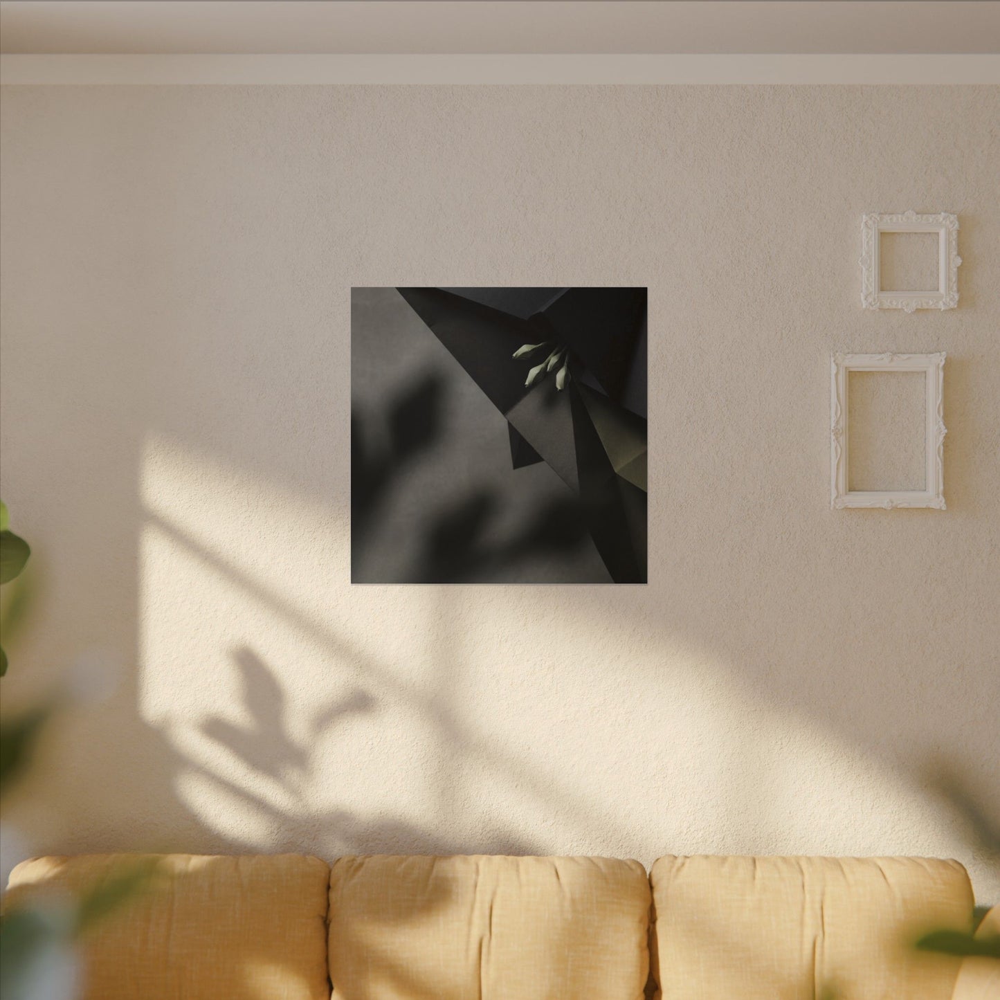 Paper Fold Moody Minimal Canvas Art | Luxurious Dark Japandi Art