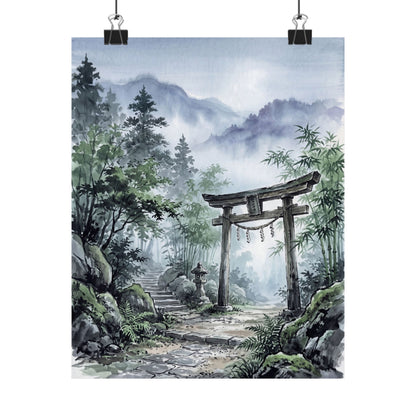 Fukinsei Torii Gate Wall Art Print - Zen Sumi E