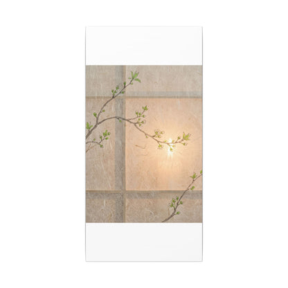 Shoji Screen Canvas Art | Spring Japandi Minimal Line Art