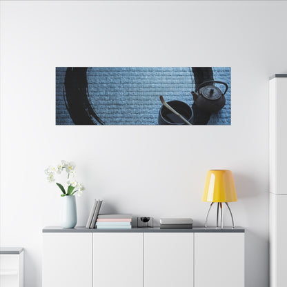 Winter Tea Ceremony Enso Canvas Art | Peaceful Decor