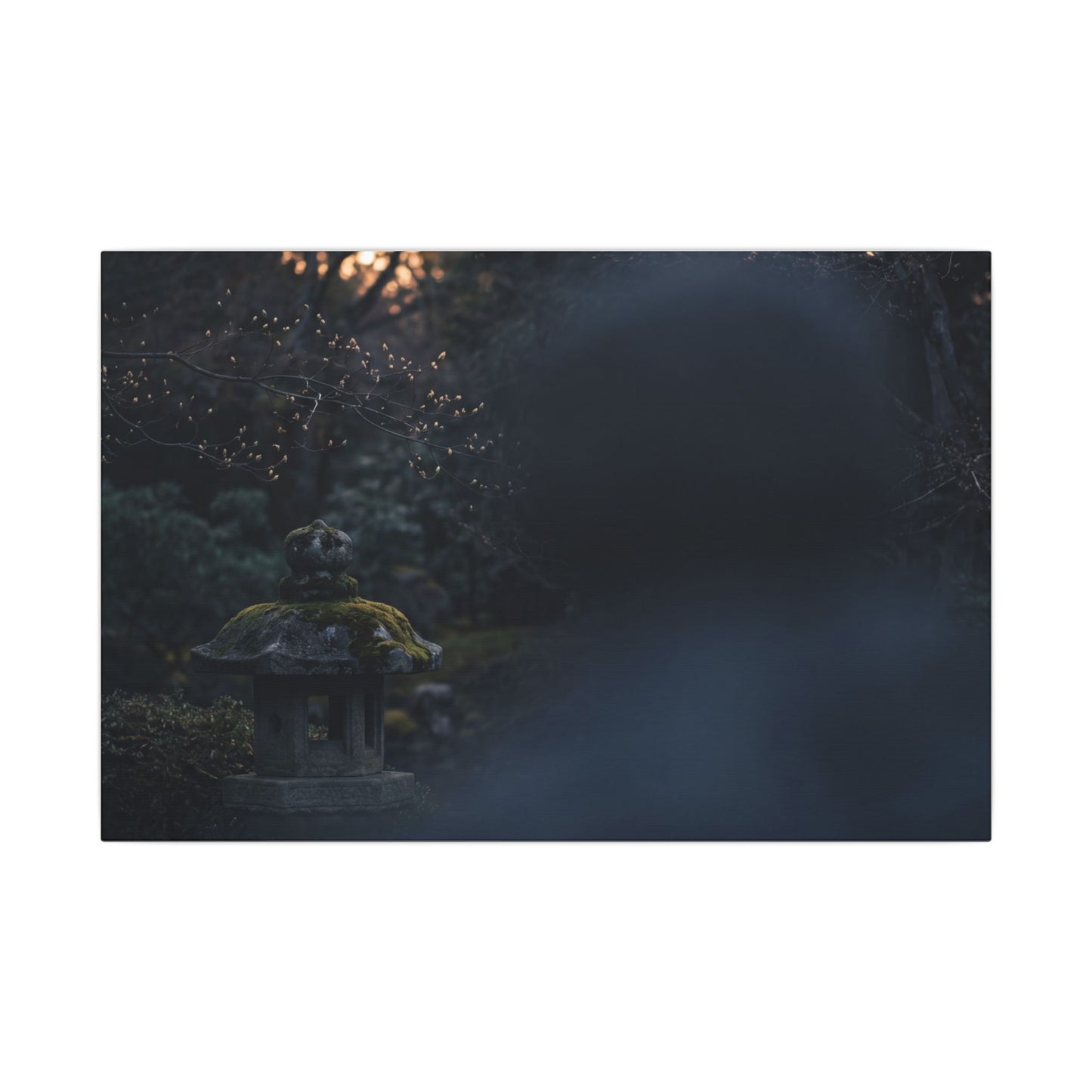 Spring Stone Lantern Moody Minimal Canvas Art | Bold Decor