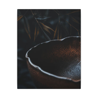 Luxurious Ceramic Bowl Canvas Art - Shadow Zen Dark Japandi
