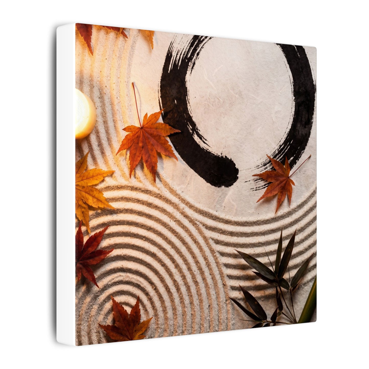 Tranquil Rock Garden Canvas Art - Enso Zen