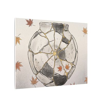 Japandi Broken Pottery in Dawn | Minimal Line Canvas Art