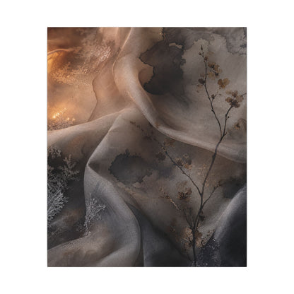 Japandi Silk Drape in Candlelight | Watercolor Canvas Art