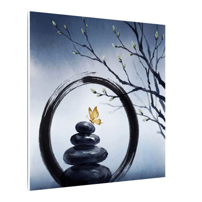 River Stones Spring Canvas Art | Zen Peaceful Design