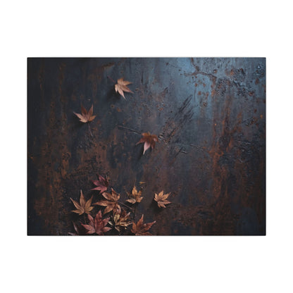 Moonlight Rust Patina Canvas Art - Dark Japandi Mono No Aware