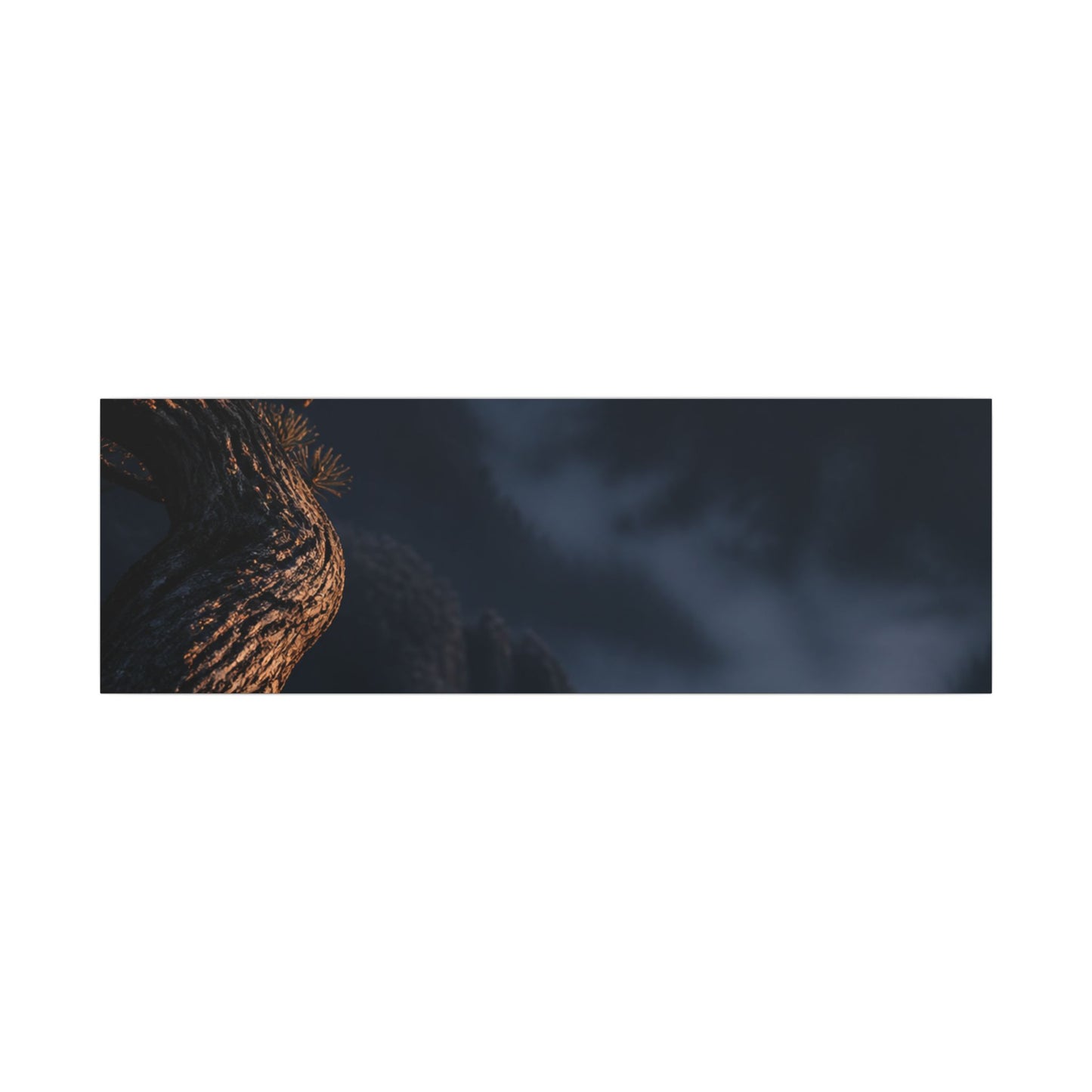 Bold Pine Tree Canvas Art - Shadow Zen Dark Japandi