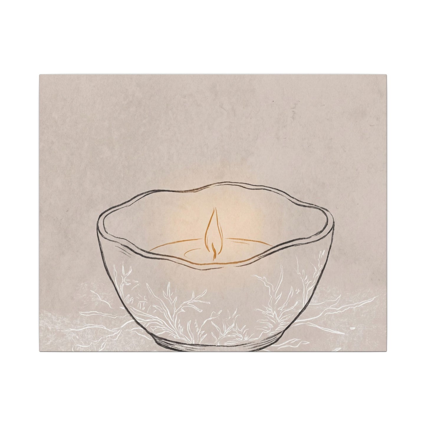 Ceramic Bowl Minimal Line Canvas Art | Neutral Japandi Art Art Print
