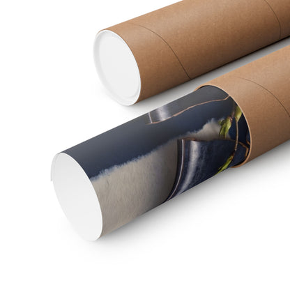 Kintsugi Paper Fold in Moonlight | Gold Repair Wall Art Print