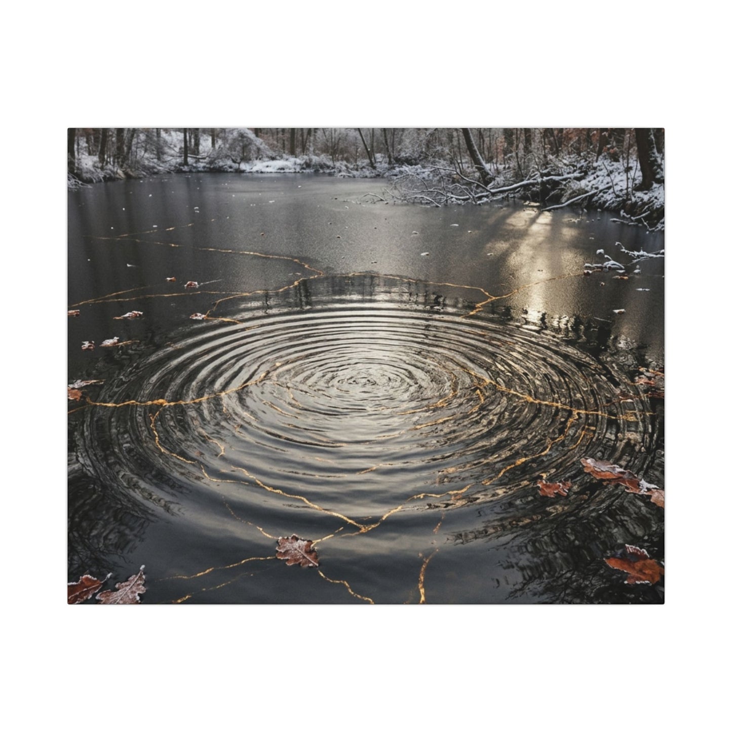 Water Ripple Broken Beauty Canvas Art | Artful Kintsugi Art