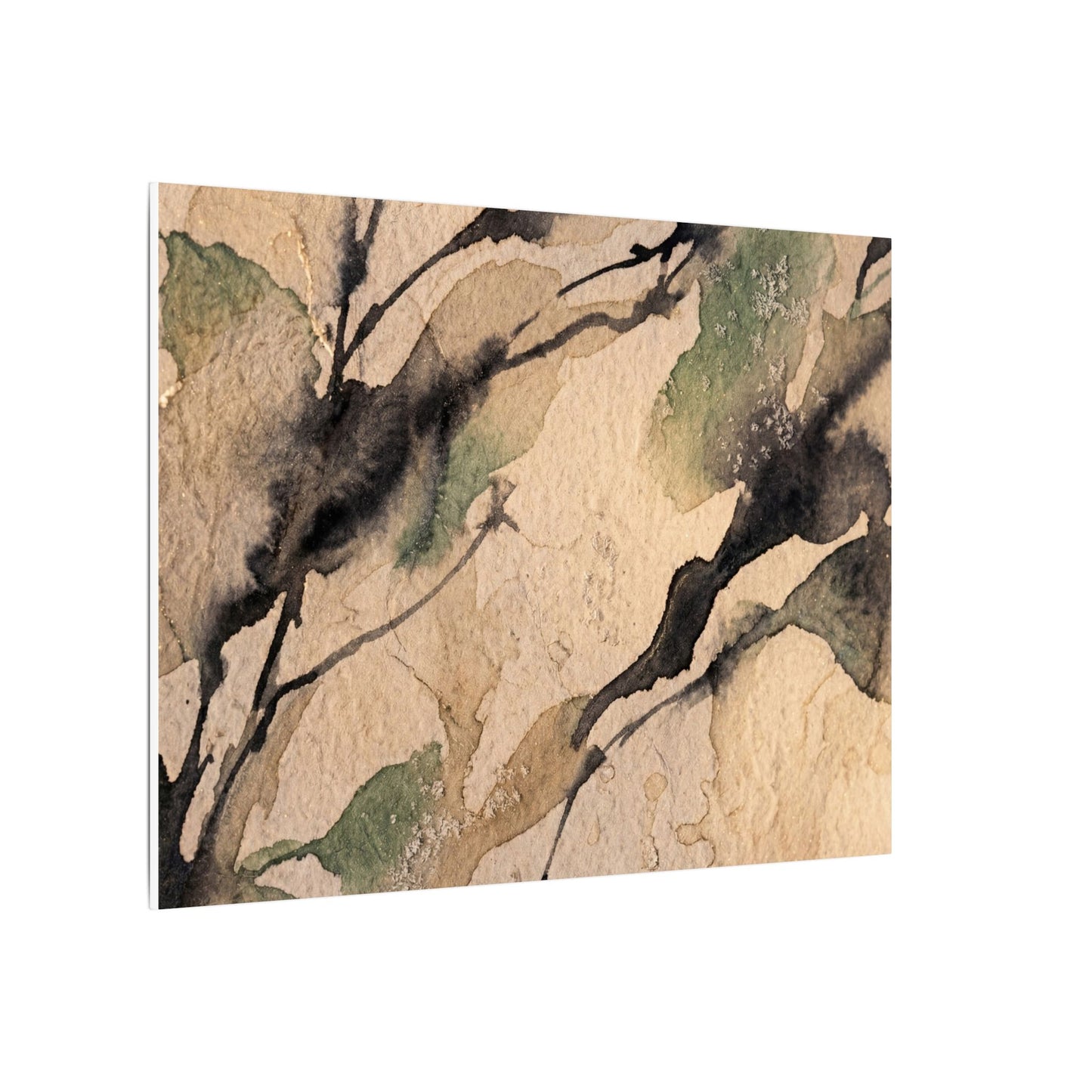Japandi Shadow Play in Golden Hour | Watercolor Canvas Art